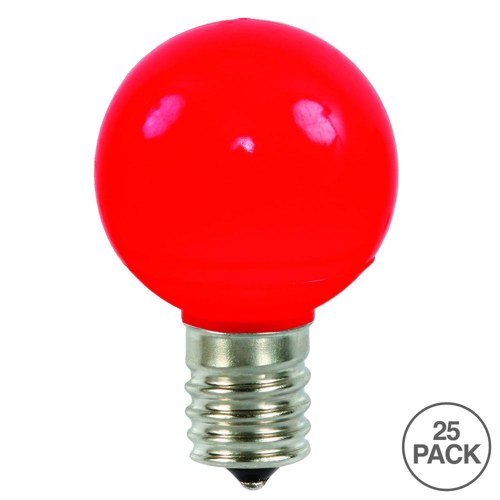 25 LED G50 Globe Red Ceramic Retrofit C9 E17 Socket Replacement Bulbs