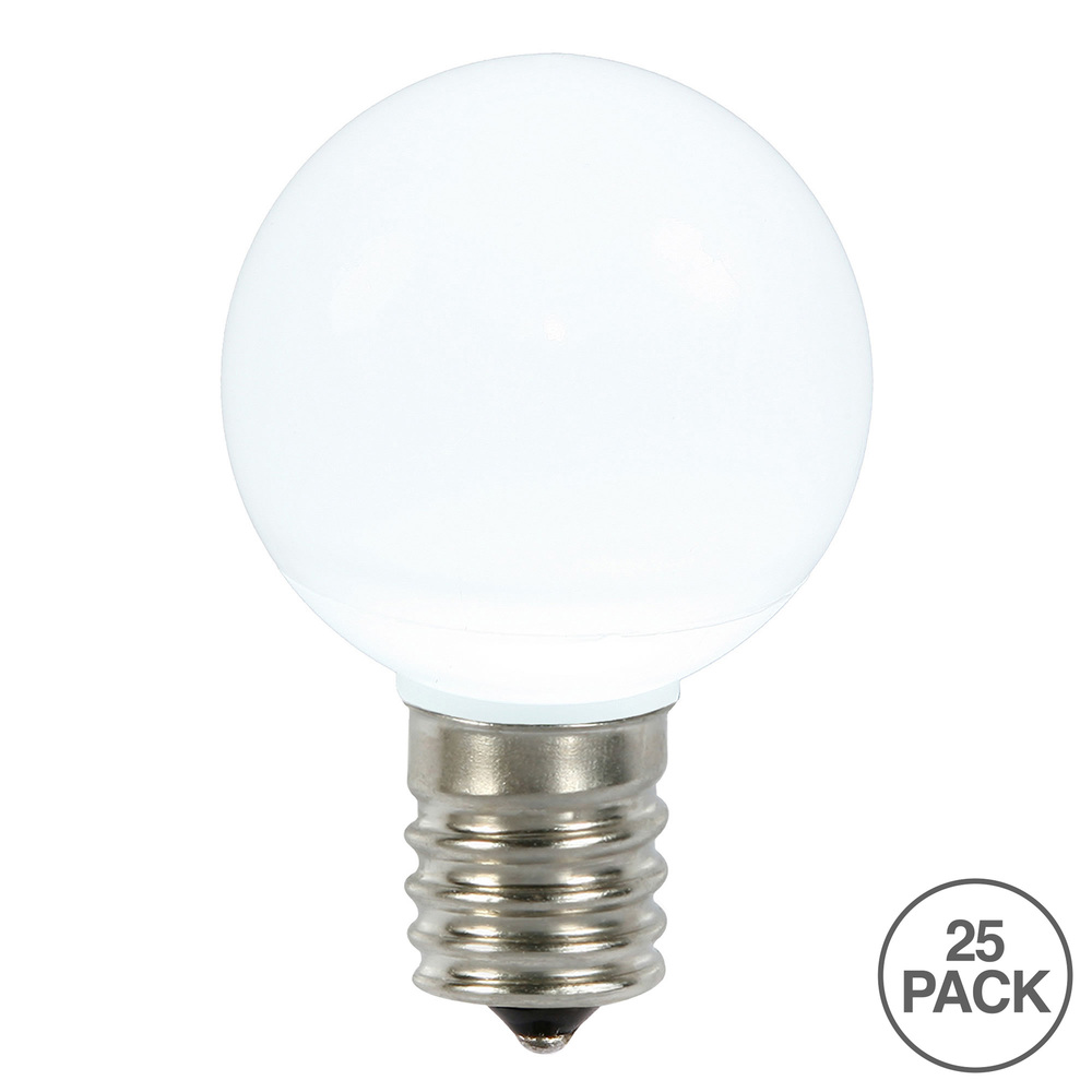 25 LED G50 Globe Cool White Ceramic Retrofit C9 E17 Socket Replacement Bulbs