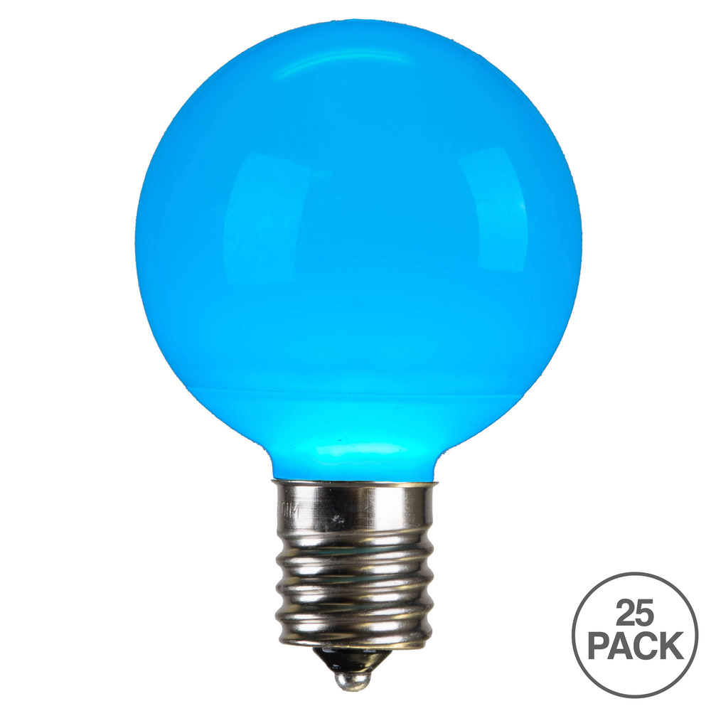 25 LED G50 Globe Teal Ceramic Retrofit C9 E17 Socket Replacement Bulbs
