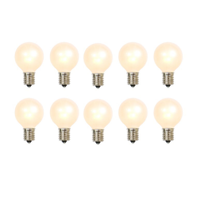 Christmastopia.com 10 Incandescent G50 Globe White Retrofit C7 Socket Replacement Bulbs