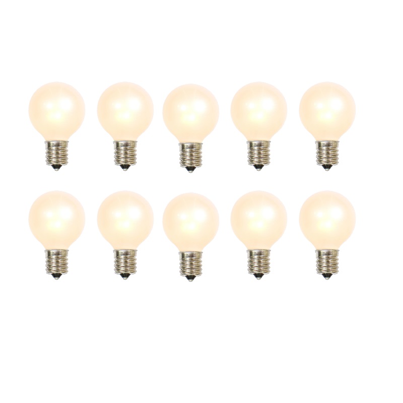 10 Incandescent G50 Globe White Retrofit C9 Socket Replacement Bulbs