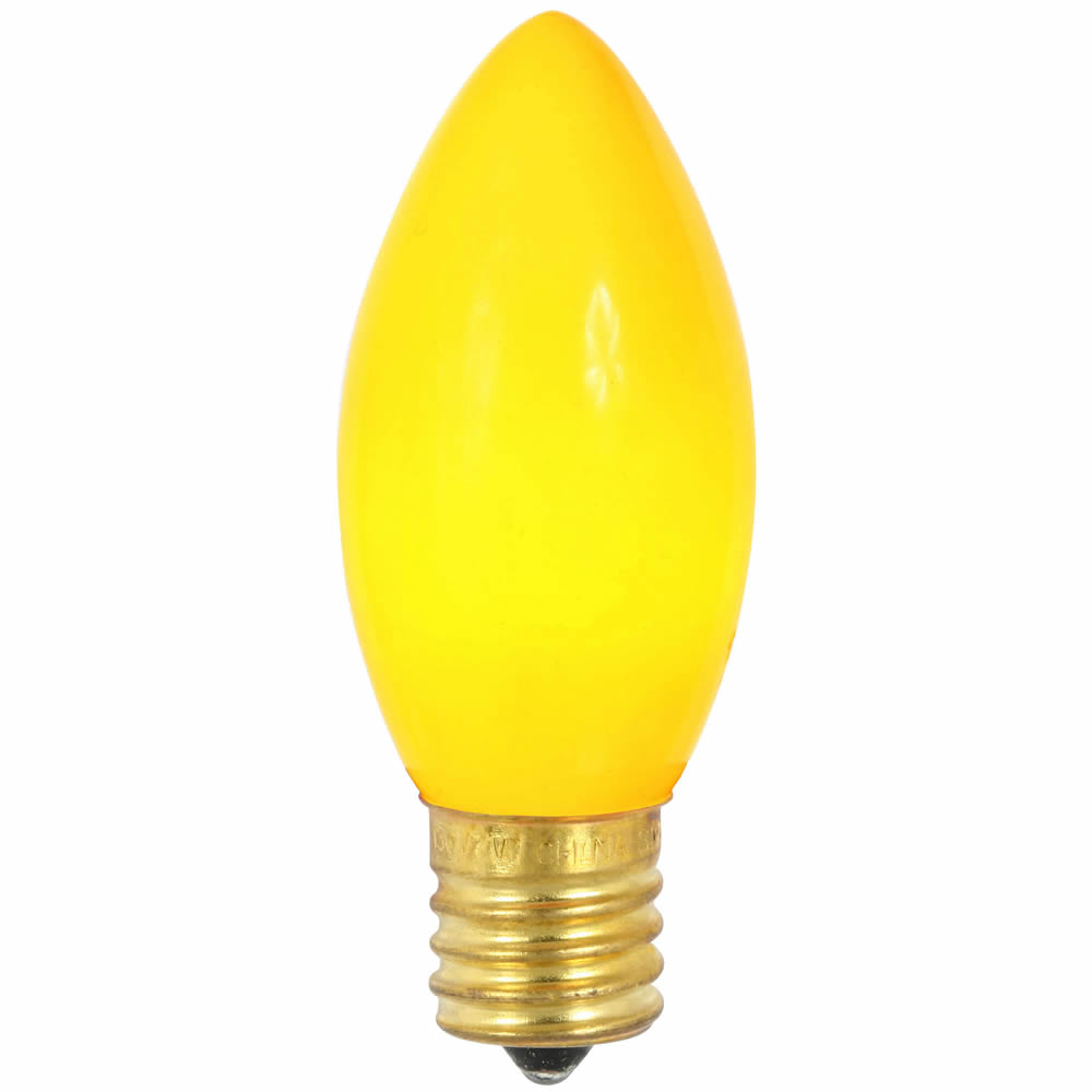 25 Incandescent C9 Yellow Ceramic E17 Socket Christmas Replacement Bulbs