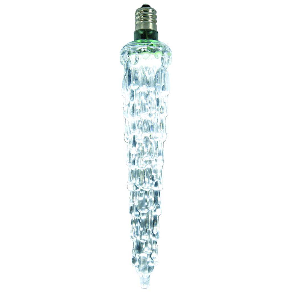 5 Inch LED C7 Steady Pure White Icicle Christmas Light Replacement Bulb