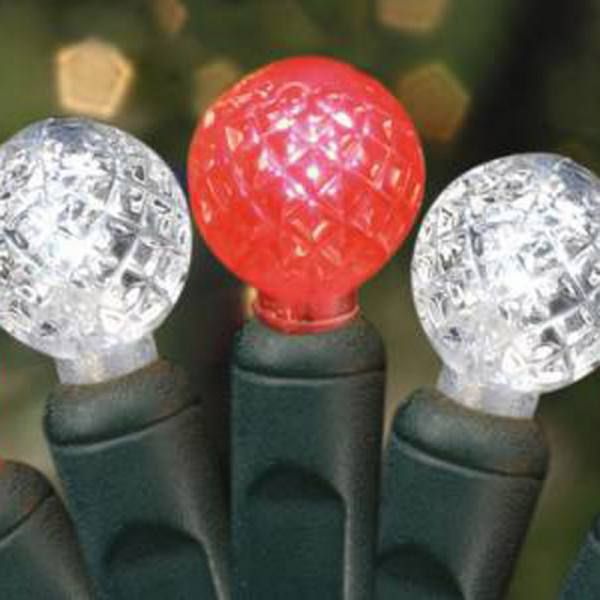70 Commercial Grade LED G12 Raspberries Red And White Color Christmas Light Set Of 10