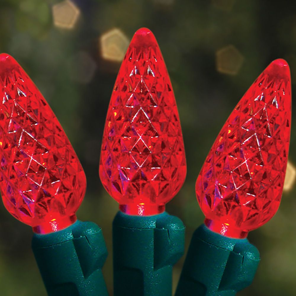 70 Commercial Grade LED C6 Strawberries Red Color Christmas Light Set Of 10