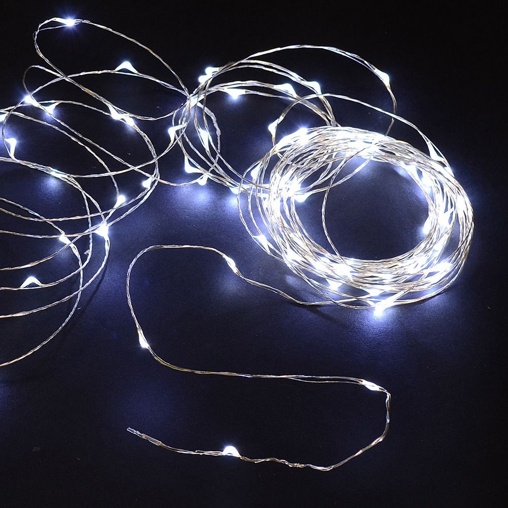 100 White LED Thin Wire Micro Lights With Clear Wire