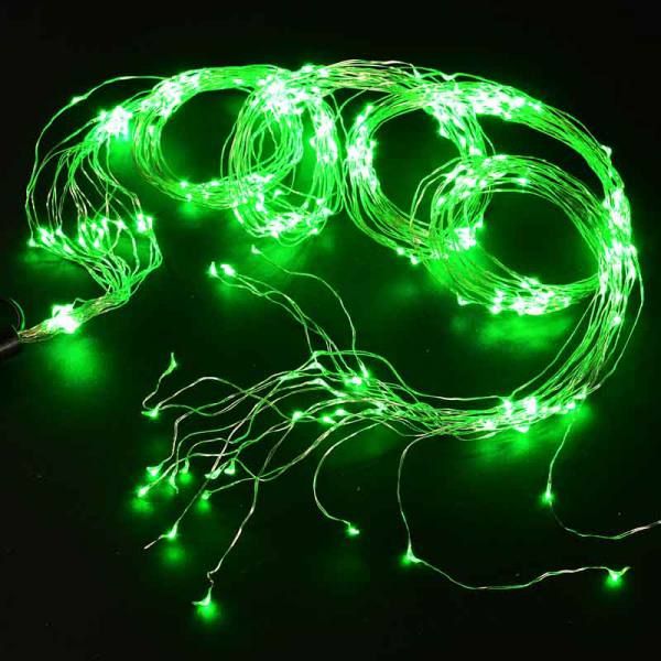 360 Green LED Thin Wire Micro Lights With Clear Wire