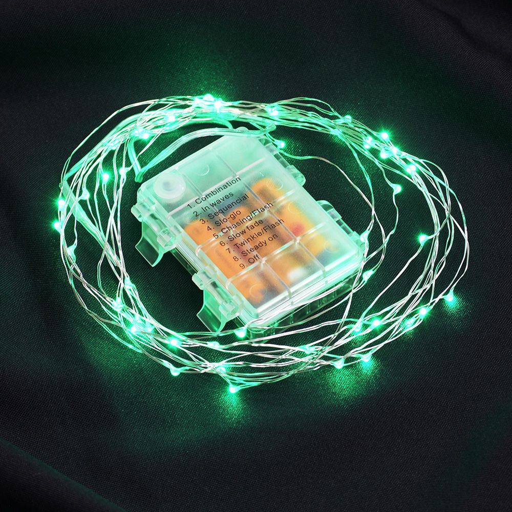 Christmastopia.com 50 Green Color LED Thin Wire Micro Lights Battery Operated