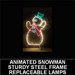 Snowman Tipping Hat Animated Outdoor LED Lighted Christmas Decoration