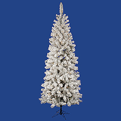 Christmastopia.com - 4.5 Foot Flocked Pacific Pencil Artificial Christmas Tree 150 DuraLit Clear Lights