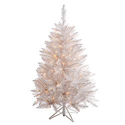4.5 Foot Sparkle White Spruce Artificial Christmas Tree 250 DuraLit Clear Lights