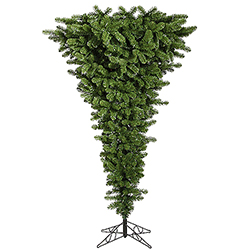 7.5 Foot Green Upside Down Artificial Christmas Tree 500 DuraLit Multi Lights