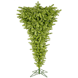 7.5 Foot Lime Upside Down Artificial Christmas Tree Unlit