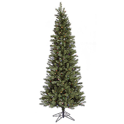 Christmastopia.com - 4.5 Foot Blue Albany Slim Artificial Christmas Tree 150 DuraLit Incandescent Multi Color Mini Lights