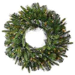 42 Inch Cashmere Wreath 100 LED Warm White Lights