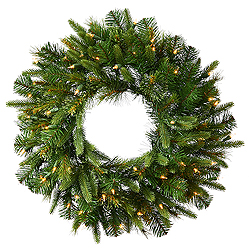 7 Foot Cashmere Artificial Christmas Wreath 400 LED Warm White Lights