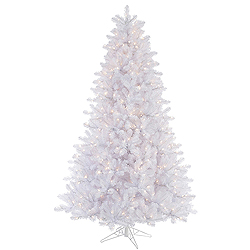 6.5 Foot Crystal White Artificial Christmas Tree 550 DuraLit Clear Lights