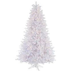 7.5 Foot Crystal White Artificial Christmas Tree 650 DuraLit Multi Lights