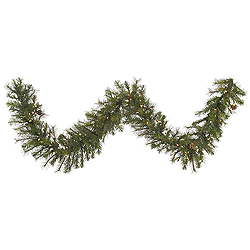 9 Foot Modesto Mixed Pine Garland 100 LED M5 Italian Multi Color Mini Lights