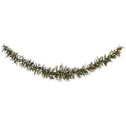 9 Foot Vallejo Mixed Swag Garland 100 DuraLit Clear Lights