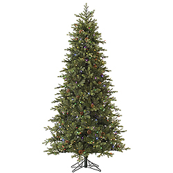 9 Foot Rocky Mountain Fir EZ Plug Artificial Christmas Tree 1350 LED M5 Italian Multi Color Mini Lights