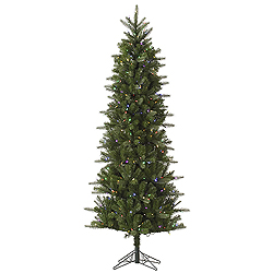 6.5 Foot Carolina Pencil Pine Artificial Christmas Tree 350 LED Multi Lights