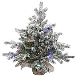 Christmastopia.com 24 Inch Frosted Sable Artificial Christmas Tree 50 LED Multi Lights