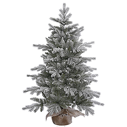 Christmastopia.com - 4 Foot Frosted Sable Pine Artificial Christmas Tree - Unlit - Burlap Base