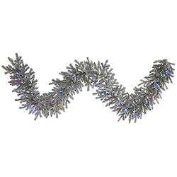 Christmastopia.com - 9 Foot Frosted Sable Garland 100 LED M5 Italian Multi Color Mini Lights