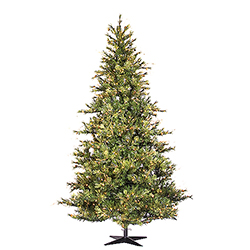 7.5 Foot Mixed Country Slim Pine Artificial Christmas Tree 650 DuraLit Clear Lights
