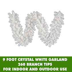 9 Foot Crystal White Garland