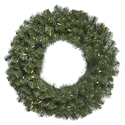 48 Inch Douglas Fir Artificial Christmas Wreath 200 LED Warm White Lights