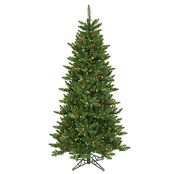 6.5 Foot Camdon Slim Artificial Christmas Tree 550 DuraLit Multi Lights