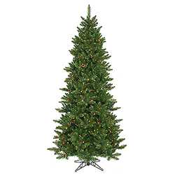 8.5 Foot Camdon Fir Slim Artificial Christmas Tree 800 DuraLit Multi Lights