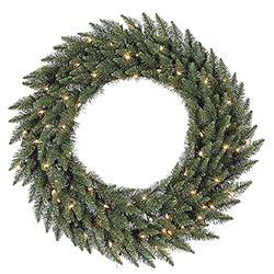 6 Foot Camdon Fir Artificial Christmas Wreath 400 DuraLit Clear Lights
