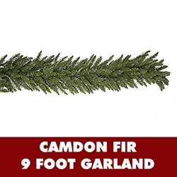 9 Foot Camdon Fir Artificial Christmas Garland 20 Inch Wide 150 DuraLit Incandescent Clear Mini Lights
