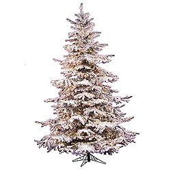 Christmastopia.com - 12 Foot Flocked Sierra Fir Artificial Christmas Tree 1850 DuraLit Clear Lights