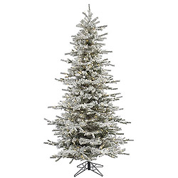 Christmastopia.com - 7.5 Foot Flocked Slim Sierra Artificial Christmas Tree 700 LED Warm White Lights
