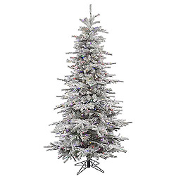 Christmastopia.com 7.5 Foot Flocked Slim Sierra Artificial Christmas Tree 700 LED Multi Lights