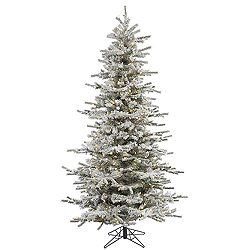 Christmastopia.com - 8.5 Foot Flocked Slim Sierra Artificial Christmas Tree 850 LED Warm White Lights