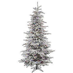 Christmastopia.com - 8.5 Foot Flocked Slim Sierra Artificial Christmas Tree 850 LED Multi Lights