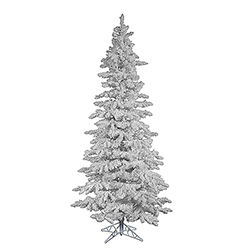 Christmastopia.com - 12 Foot Flocked White Slim Artificial Christmas Tree Unlit