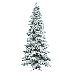 7.5 Foot Flocked Slim Utica Fir Artificial Christmas Tree Unlit