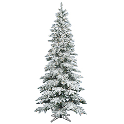 Christmastopia.com - 10 Foot Flocked Slim Utica Artificial Christmas Tree 700 DuraLit Clear Lights