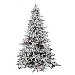 Christmastopia.com 6.5 Foot Flocked Utica Artificial Christmas Tree 600 LED Multi Lights