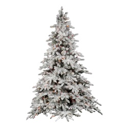 7.5 Foot Flocked Utica Artificial Christmas Tree 850 DuraLit Multi Lights