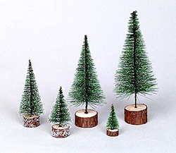 Christmastopia.com 5 Inch Frosted Green Village Tree 6 per Set