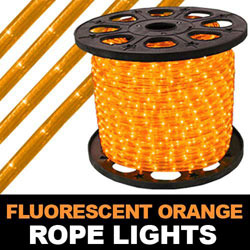 150 Foot Fluorescent Orange Chasing Rope Lights 4 Foot Segments