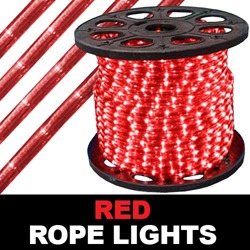 198 Foot Chasing Red Rope Lights Two Channel 4 Foot Increments