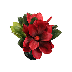 Christmastopia.com - Triple Magnolia Artificial Floral Arrangement Glass Vase